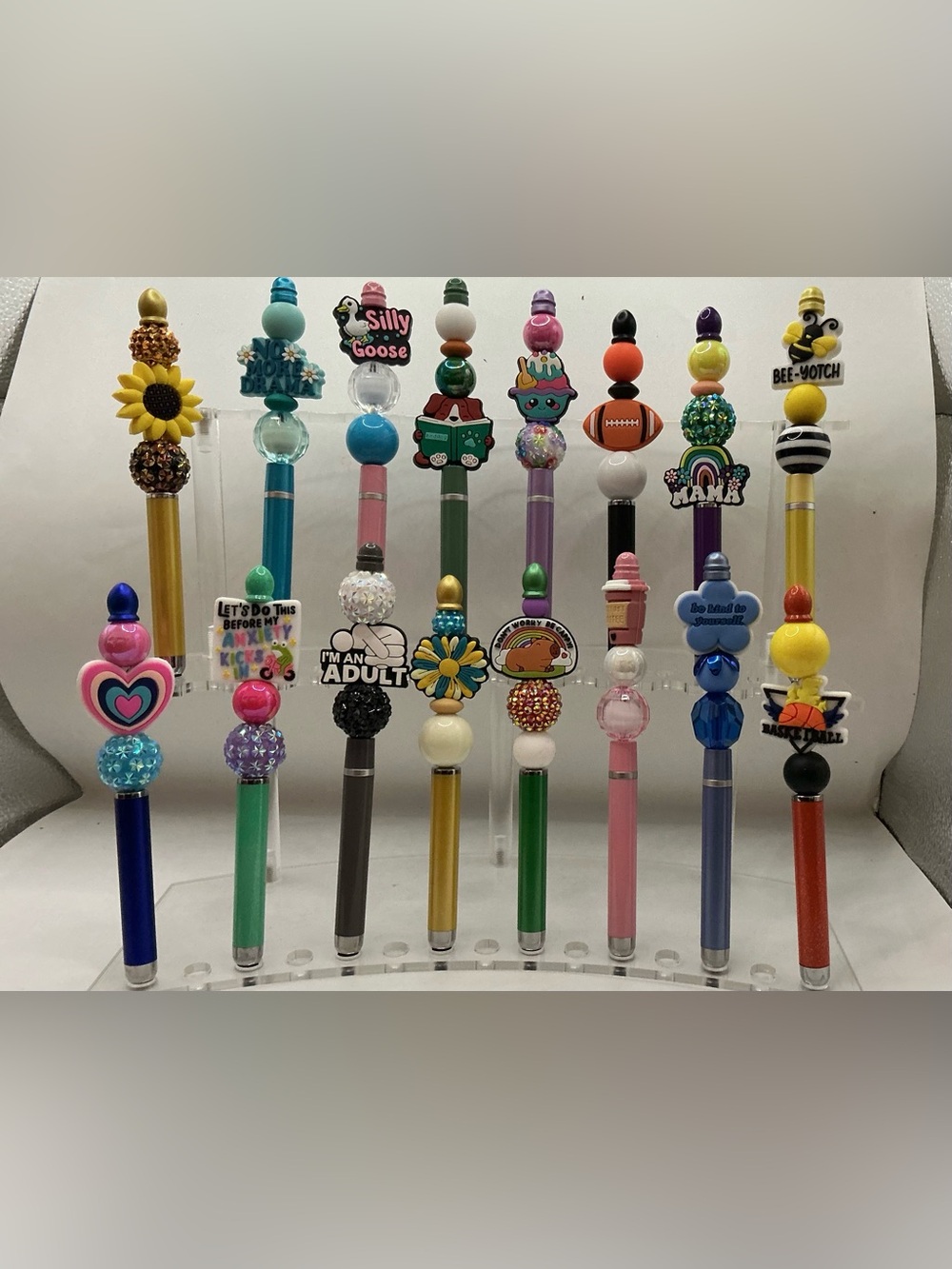 6 STYLUSES STYLUS HANDMADE BEADED DECORATIVE BLINGY CAN CUSTOM